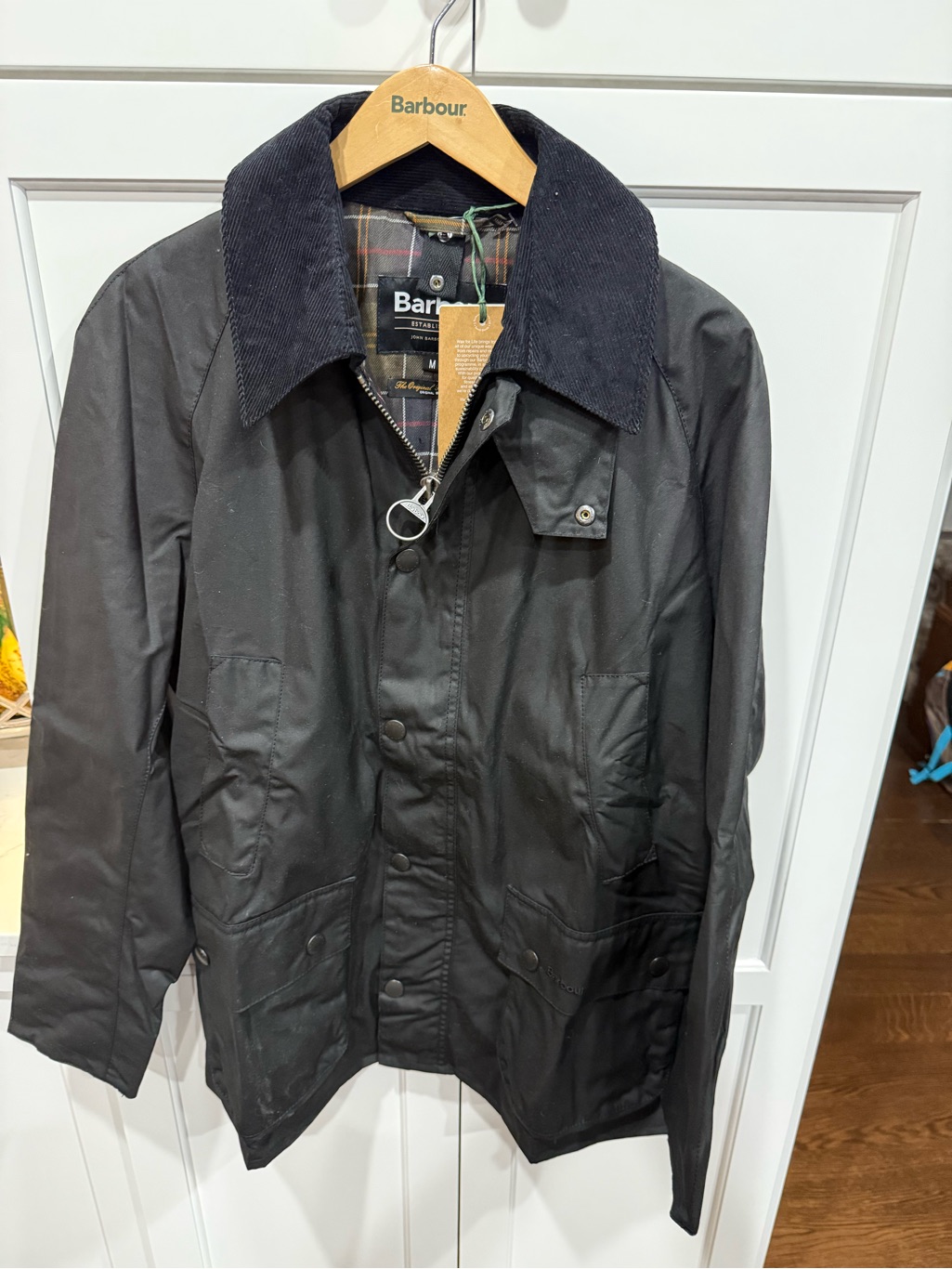 Barbour Ashby Wax Jacket Men’s M Black New $415 Msrp